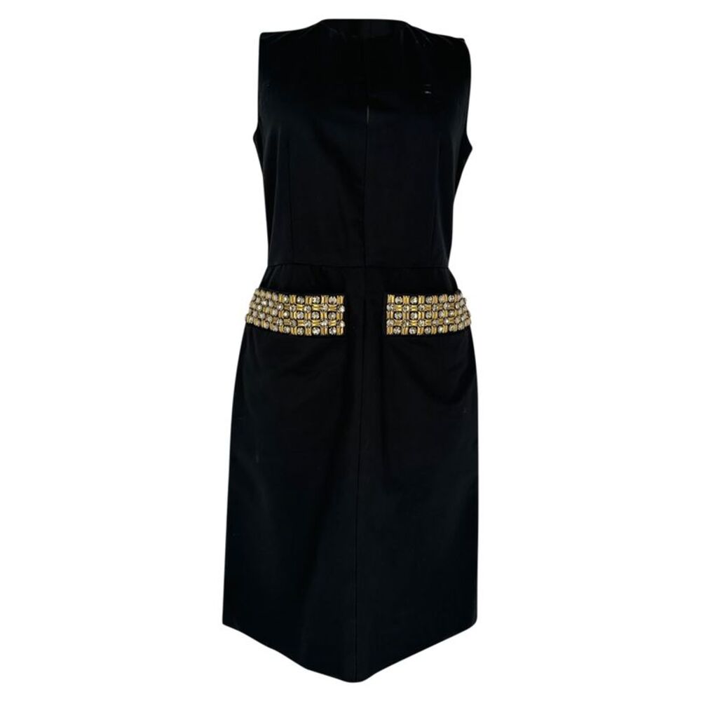 Marni Sleeveless Shift Dress in Black Cotton
